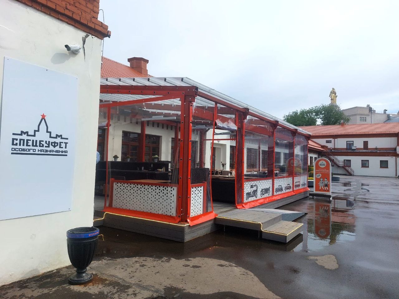 ПВХ шторы для летней террасы кафе в Кинешме